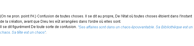 Définition chaos ACAD 1798
