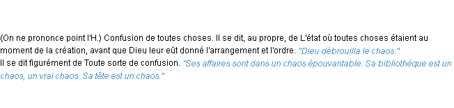 Définition chaos ACAD 1835