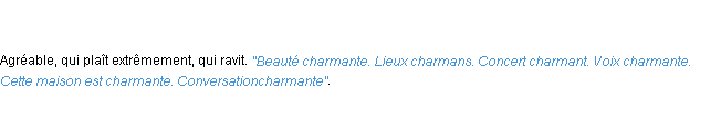 Définition charmant ACAD 1798