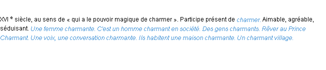 Définition charmant ACAD 1986