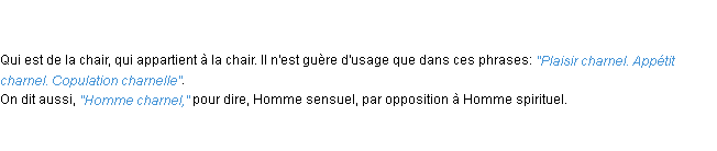 Définition charnel ACAD 1798