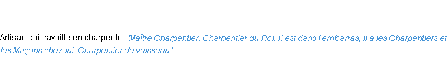 Définition charpentier ACAD 1798