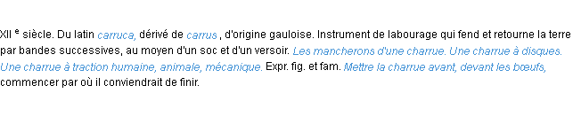 Définition charrue ACAD 1986