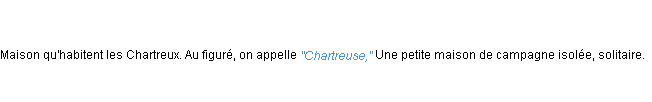 Définition chartreuse ACAD 1798