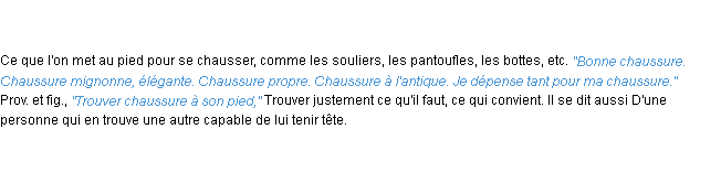 Définition chaussure ACAD 1835