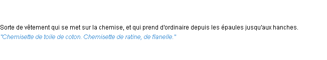 Définition chemisette ACAD 1835