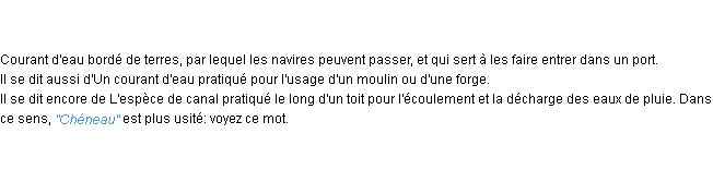 Définition chenal ACAD 1835