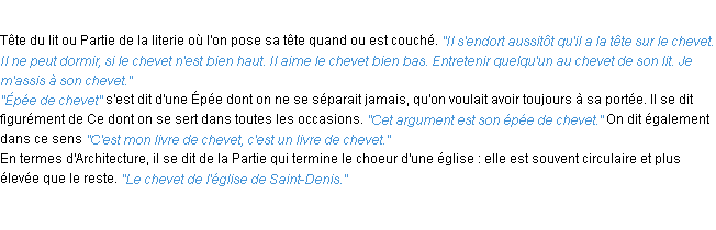 Définition chevet ACAD 1932