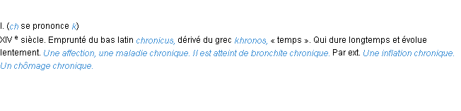 Définition chronique ACAD 1986