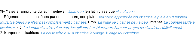 Définition cicatriser ACAD 1986