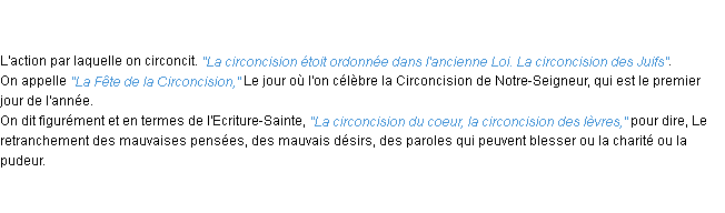 Définition circoncision ACAD 1798