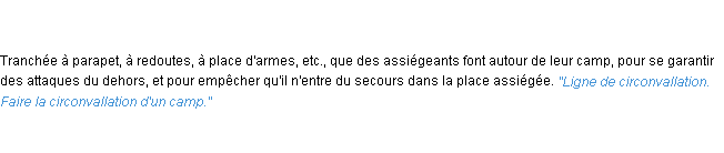 Définition circonvallation ACAD 1835
