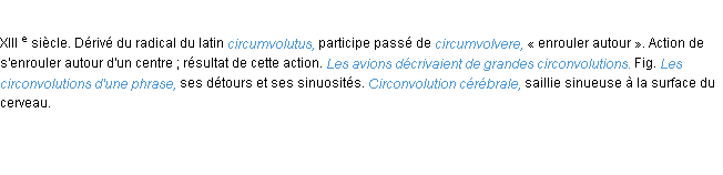 Définition circonvolution ACAD 1986