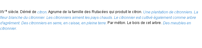 Définition citronnier ACAD 1986