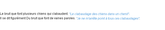 Définition clabaudage ACAD 1798