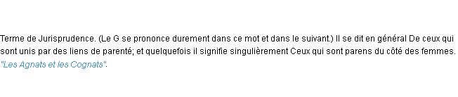 Définition cognat ACAD 1798