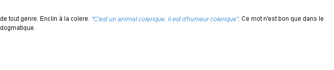 Définition colerique ACAD 1694