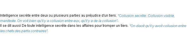 Définition collusion ACAD 1798