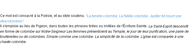 Définition colombe ACAD 1798