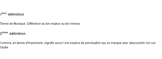 Définition comma ACAD 1798