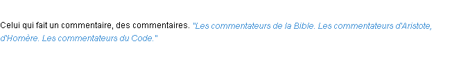 Définition commentateur ACAD 1932