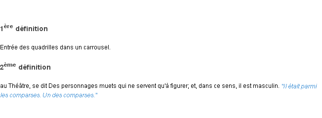 Définition comparse ACAD 1835