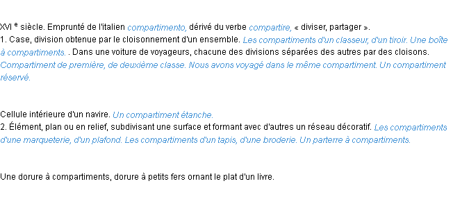 Définition compartiment ACAD 1986