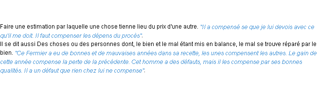 Définition compenser ACAD 1798