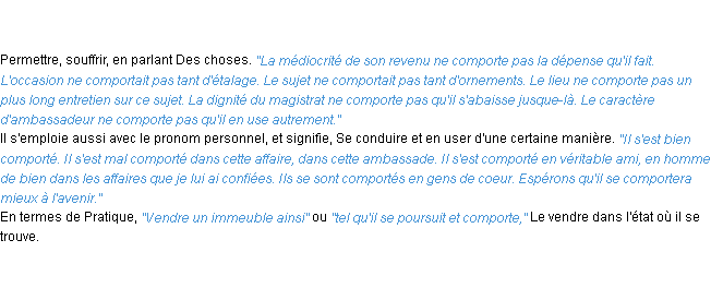 Définition comporter ACAD 1835