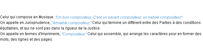 Définition compositeur ACAD 1798