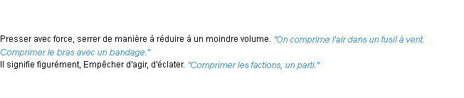Définition comprimer ACAD 1835
