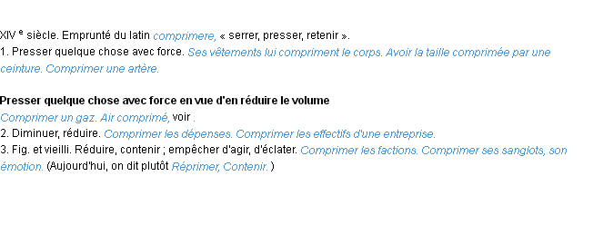 Définition comprimer ACAD 1986