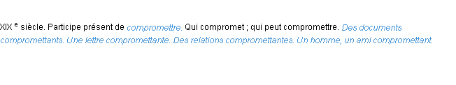 Définition compromettant ACAD 1986