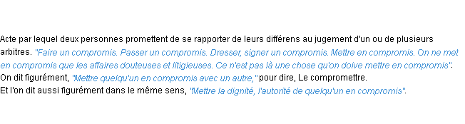 Définition compromis ACAD 1798