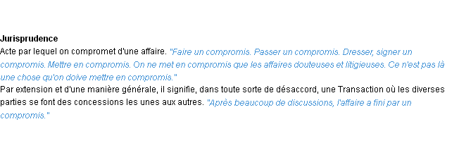 Définition compromis ACAD 1932