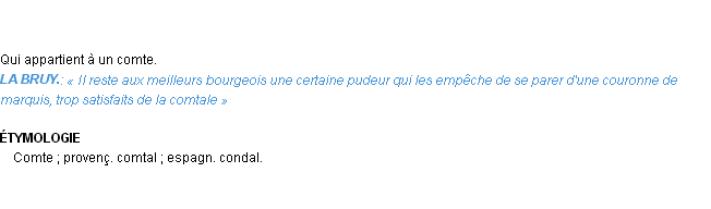 Définition comtal Emile Littré