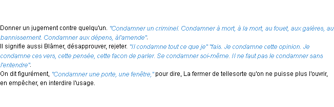 Définition condamner ACAD 1798