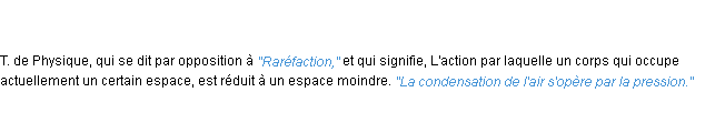 Définition condensation ACAD 1835