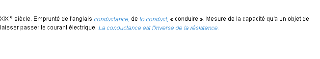 Définition conductance ACAD 1986