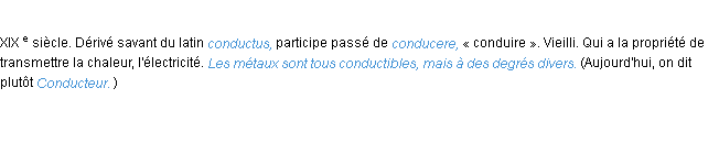 Définition conductible ACAD 1986