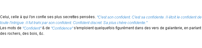 Définition confident ACAD 1762