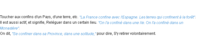 Définition confiner ACAD 1798