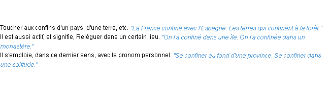 Définition confiner ACAD 1835