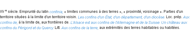 Définition confins ACAD 1986