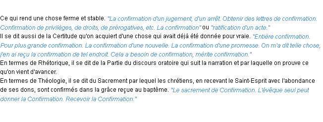 Définition confirmation ACAD 1932