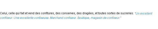 Définition confiseur ACAD 1835