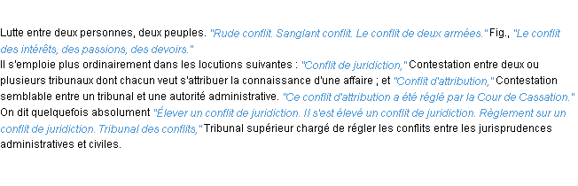 Définition conflit ACAD 1932