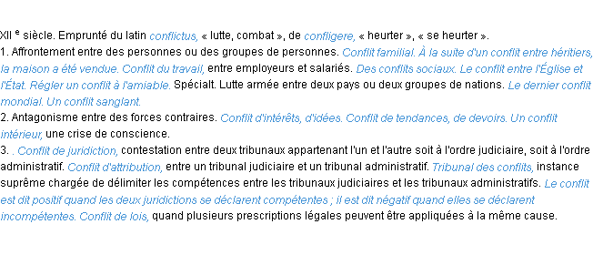 Définition conflit ACAD 1986