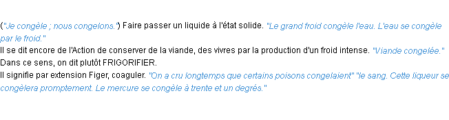 Définition congeler ACAD 1932