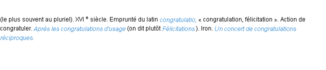 Définition congratulation ACAD 1986